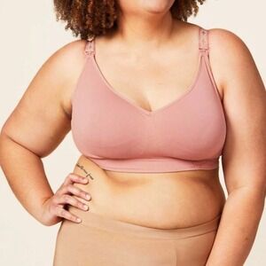 Sugar Candy Nursing Bra Women Size L Rose Pink Stretch Seamless Lounge Comfort